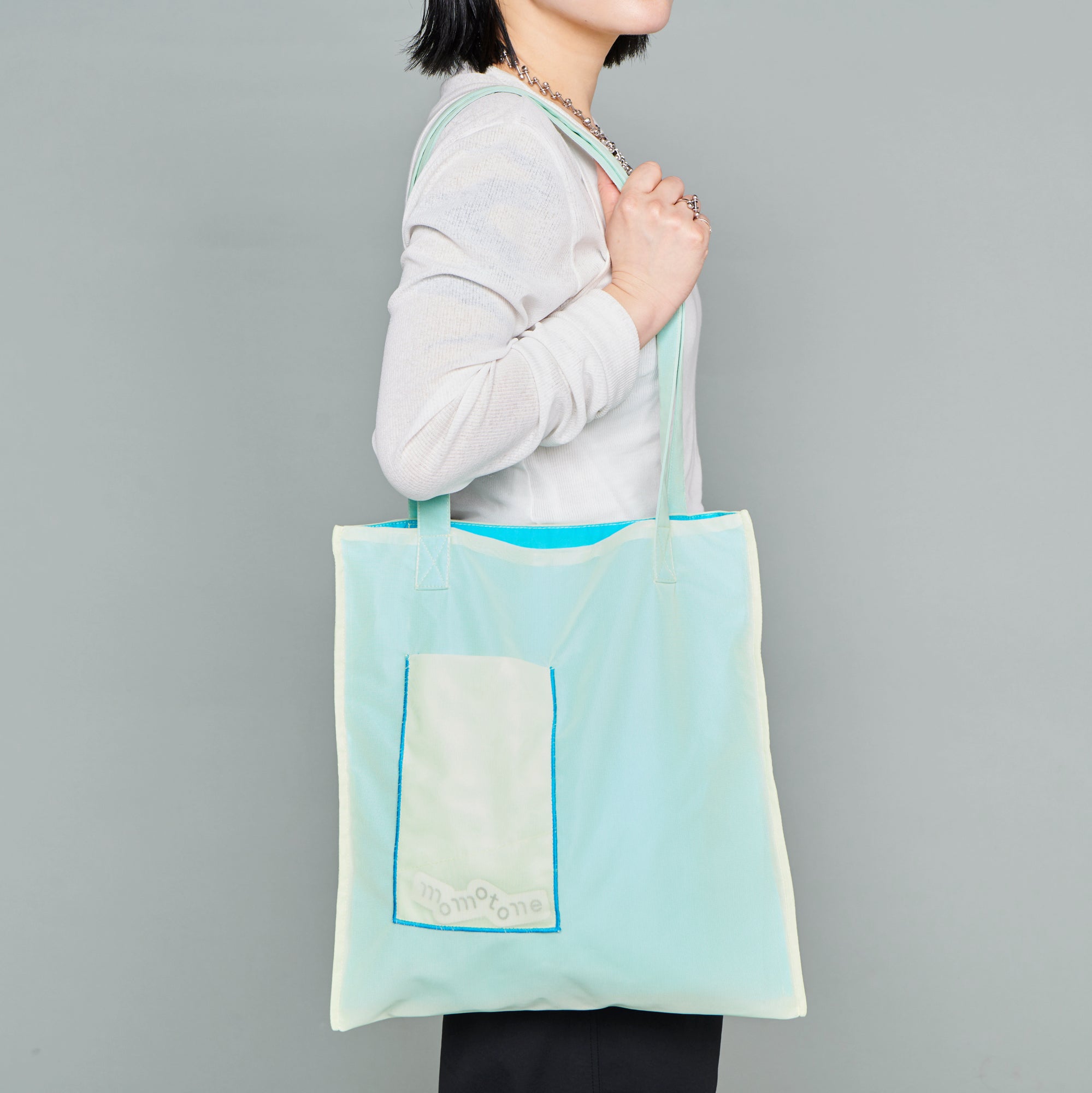 asteroid / andersen mesh tote lime yellow
