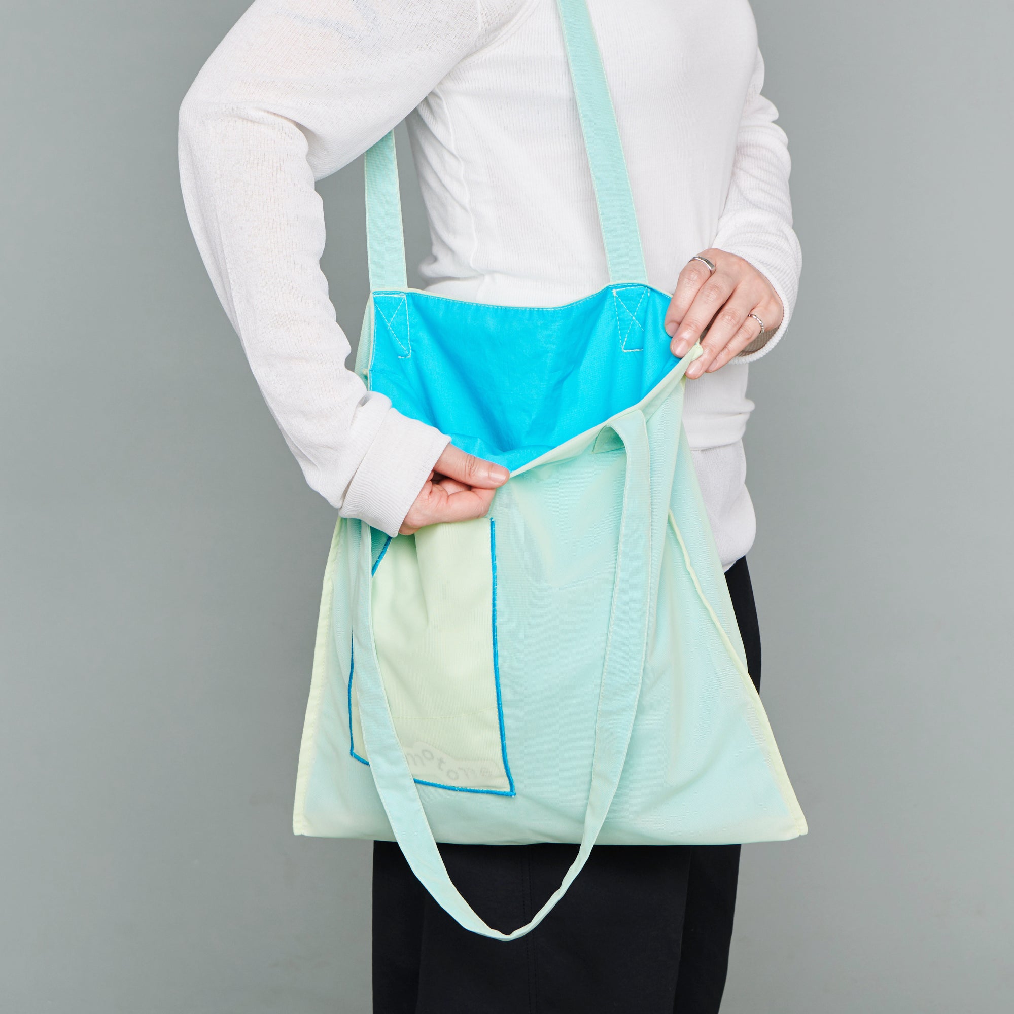 asteroid / andersen mesh tote lime yellow