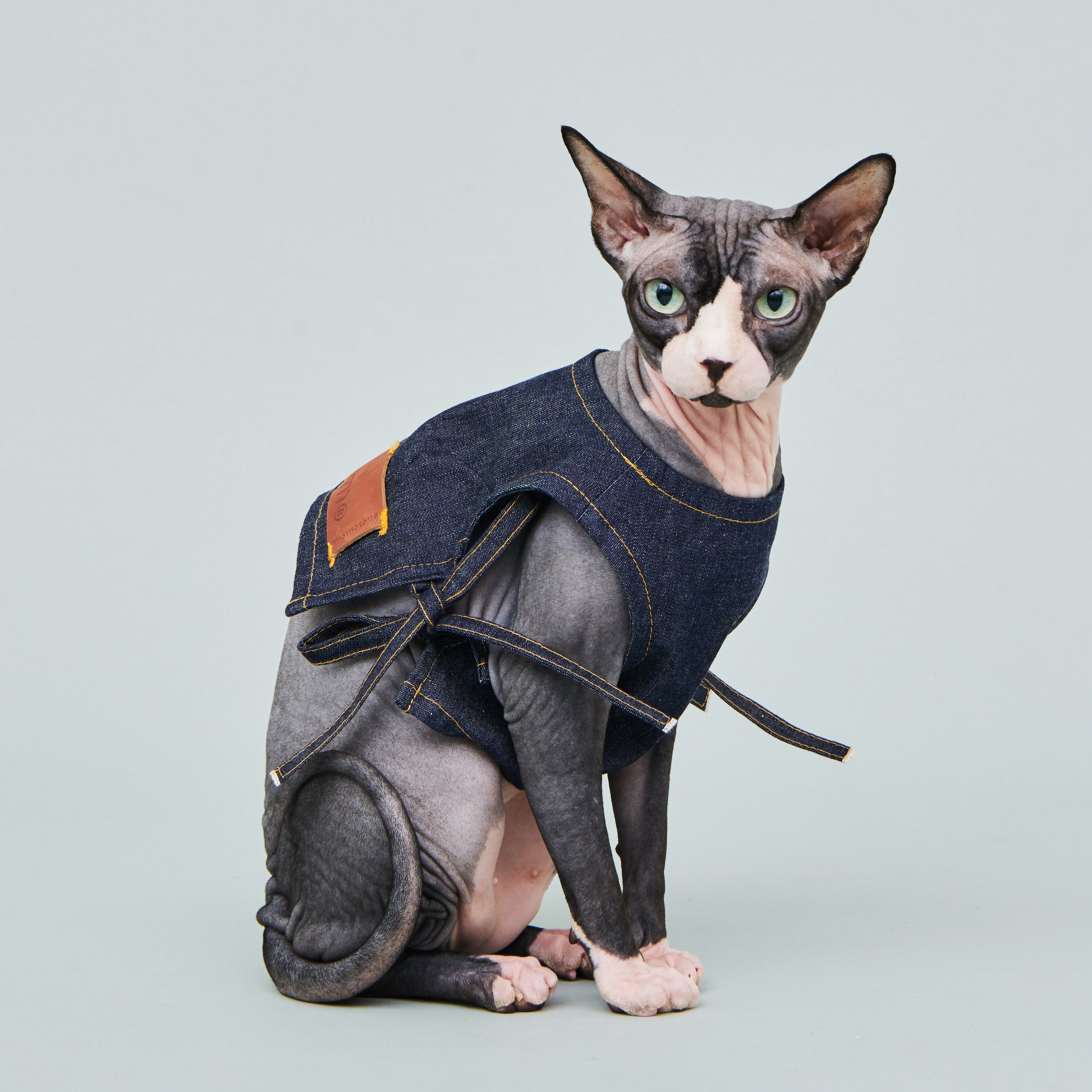 okayama / denim tie top
