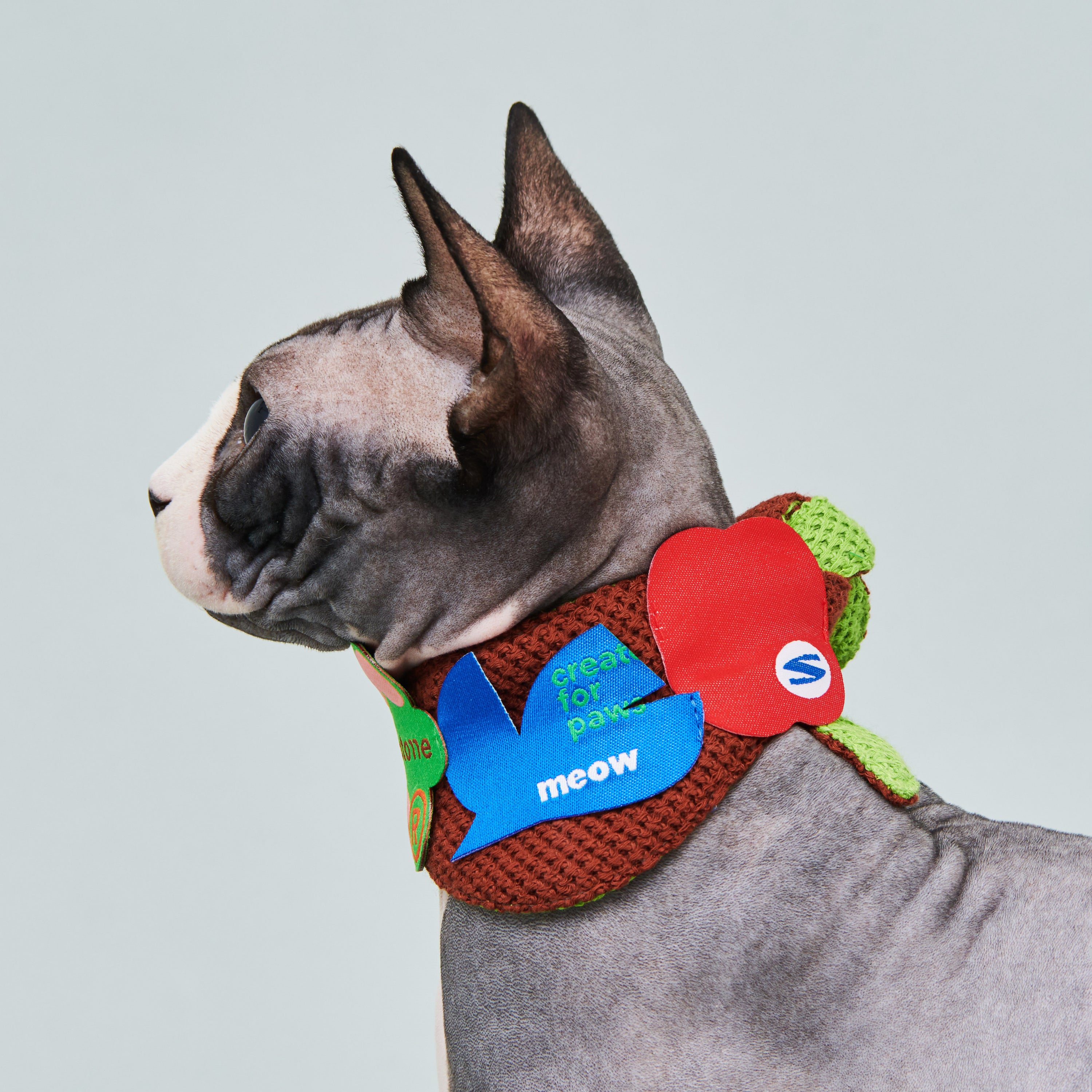 asteroid / meow triangle scarf brown
