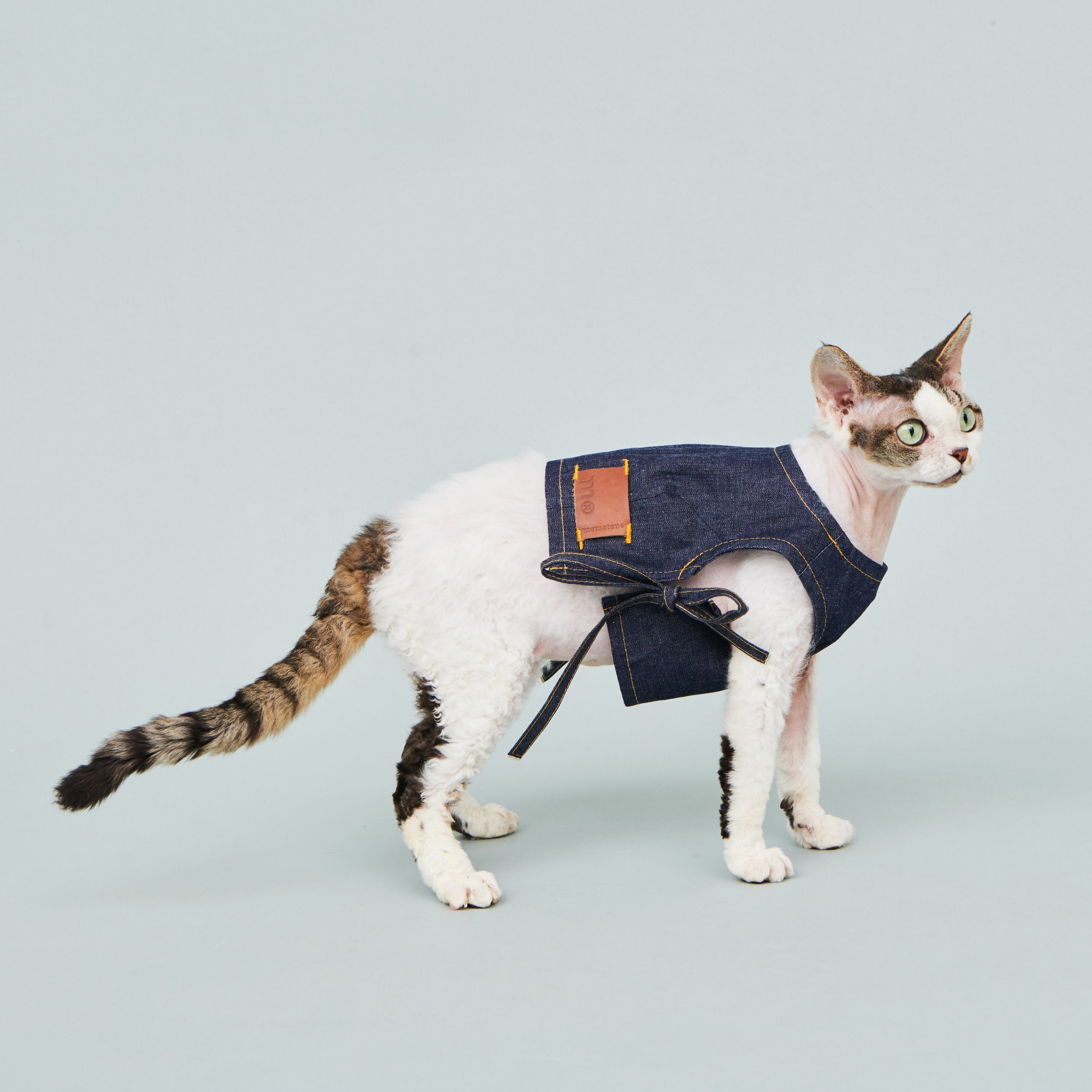 okayama / denim tie top