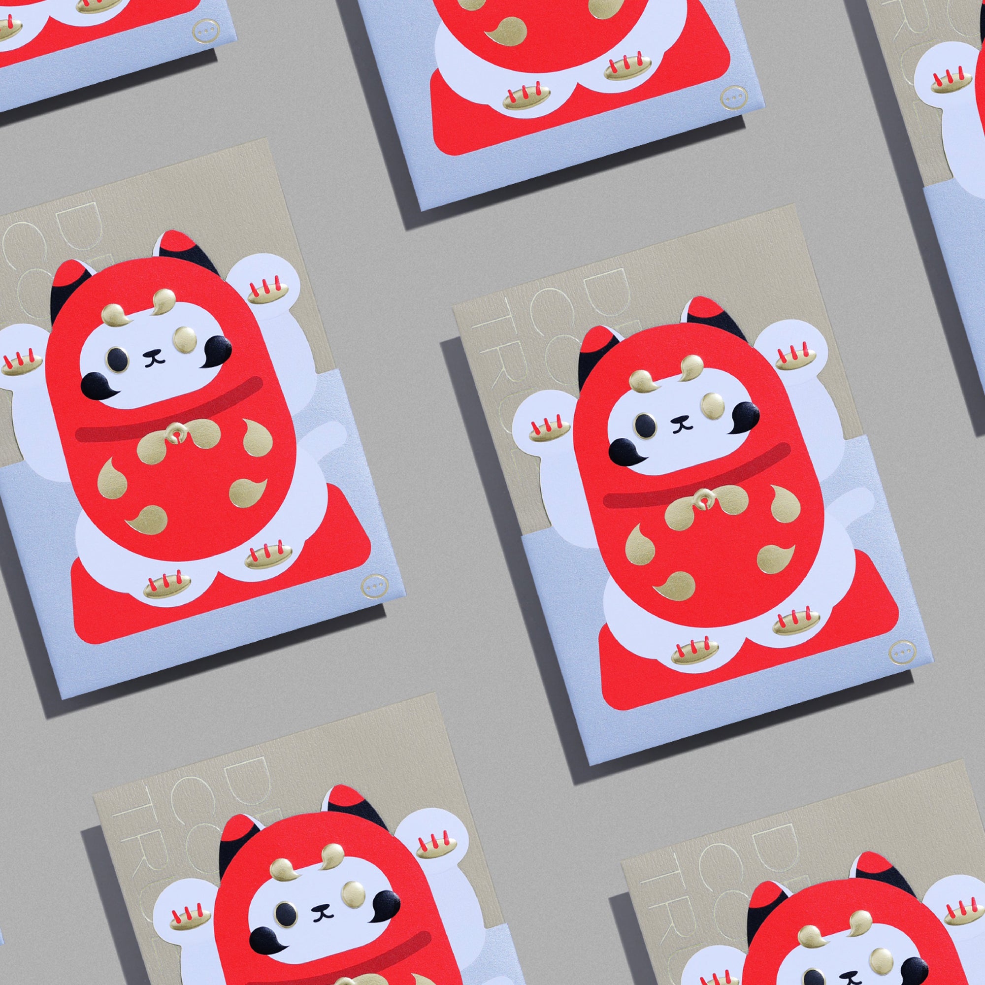 fortune kitty / red packet box set - silver